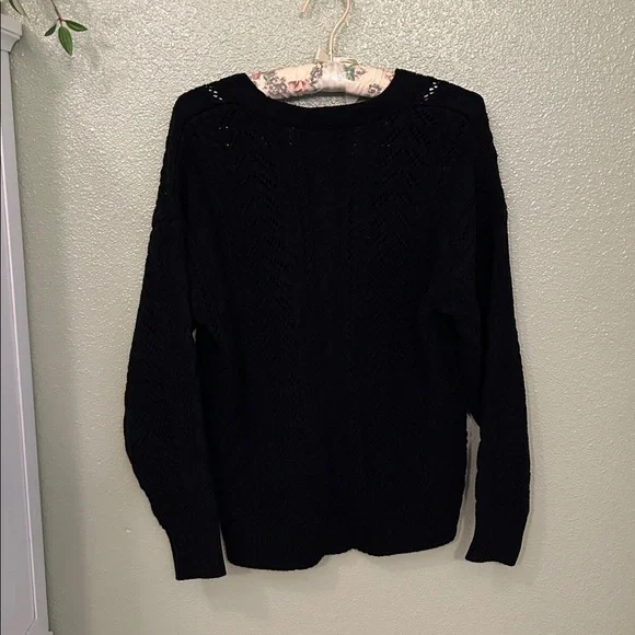 Time and Tru Black Button-Up Knit Cardigan - Picture 4 of 5
